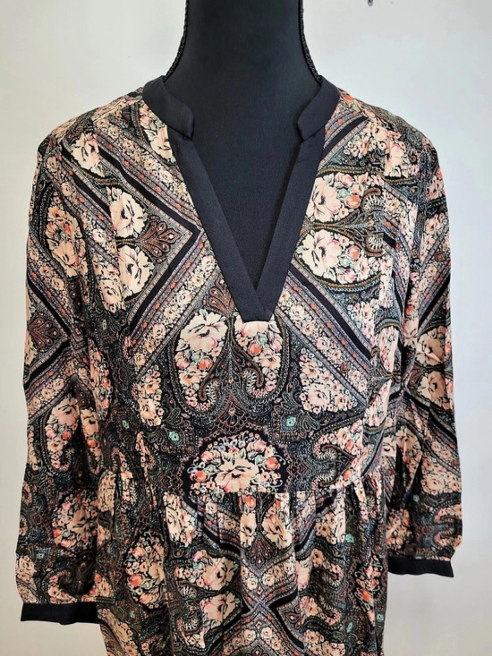 Anthropologie Holding Horses Paisley Tunic Dress with Side Pockets - Small - EUC